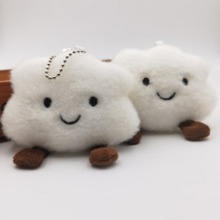 Smiley Cloud Plush Keychain