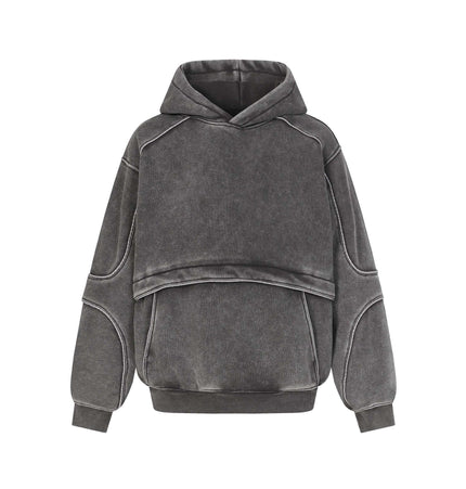 Haut à capuche Patchwork Tape - Coupe ample