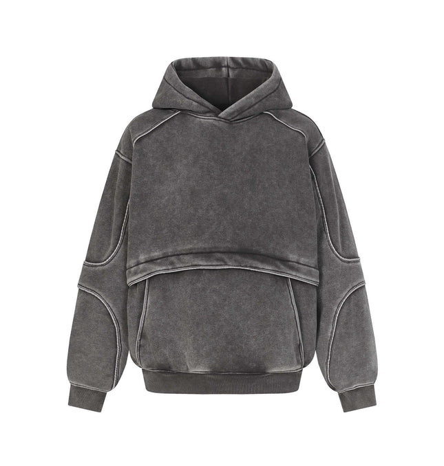 Tape Patchwork Hoodie - Loose Fit