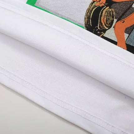 T-shirt en coton à col polo blanc – Coupe ajustée