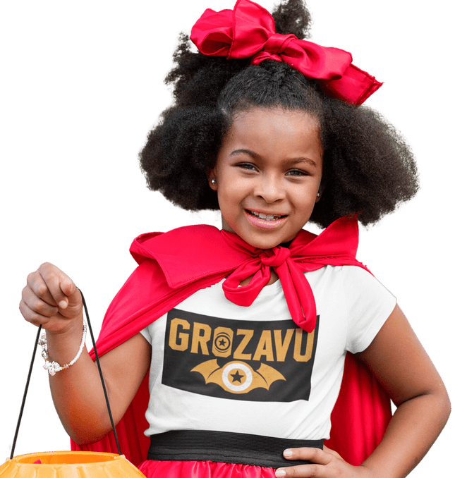 A Halloween T-shirt for girls, featuring cute spooky graphics and a comfortable fit for festive fun.