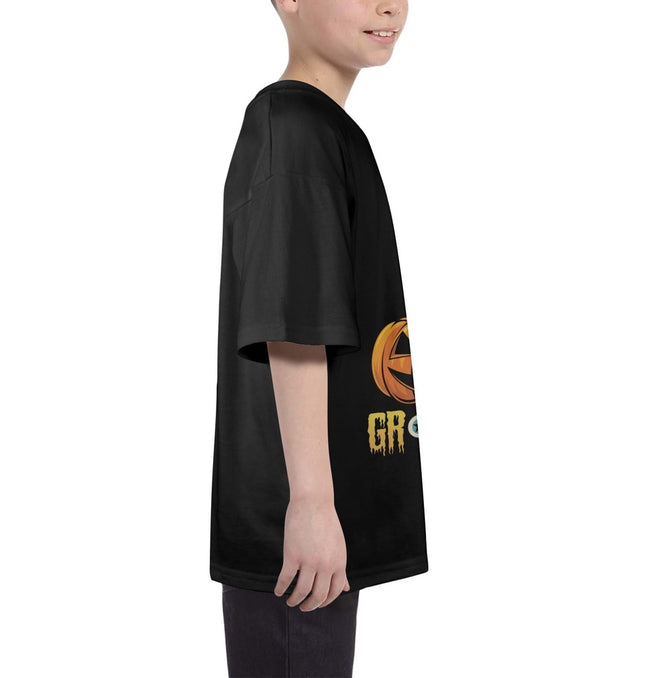 A cozy Halloween tee for kids with fun, spooky designs that capture the spirit of the season.