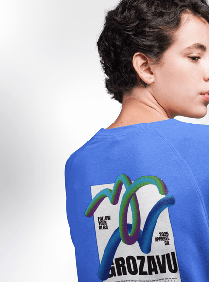 Fuzzy sweatshirt with vibrant street prints, offering a stylish yet cozy option for cooler weather while making a bold fashion statement.