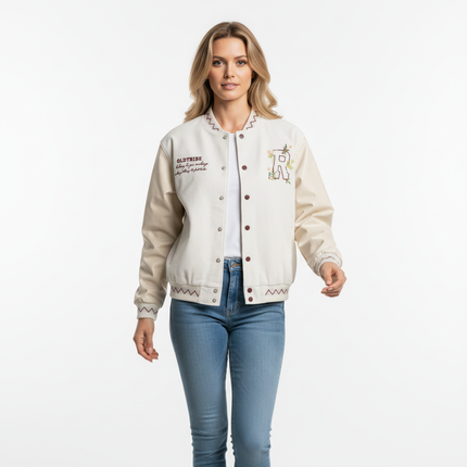 Stand Collar Jacket – Loose Fit