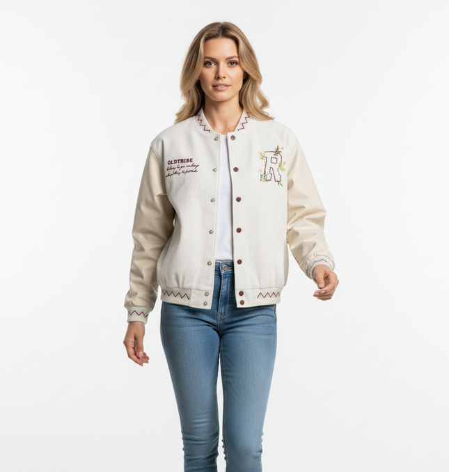 Stand Collar Jacket – Loose Fit