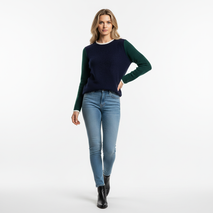 Color Block Patchwork Knit Sweater