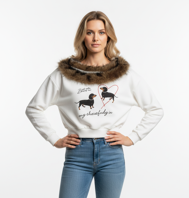 Retro Dachshund Hoodie - Loose Fit