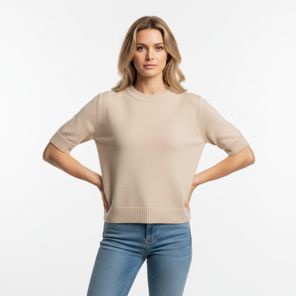 Round Neck Casual Knit Sweater