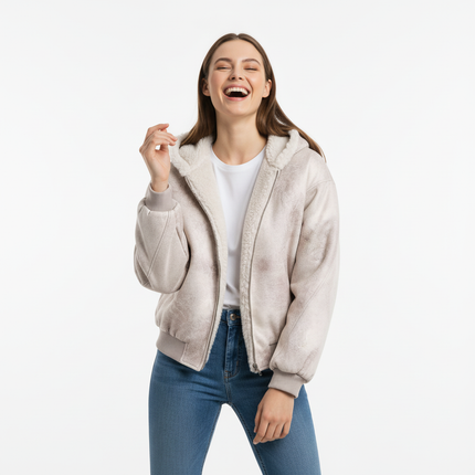 Crack Pattern Leather Jacket – Loose Fit