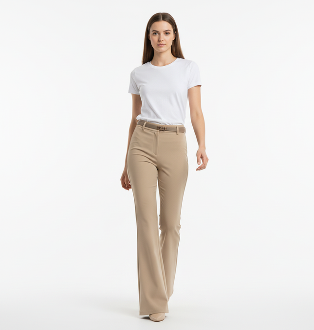 Micro Flared Pants with Waistband