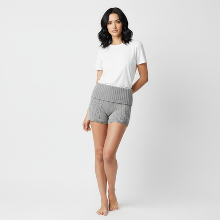 Casual Slim Fit Patterned Wool Shorts
