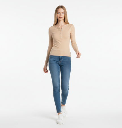 VNeck Long Sleeve Top - Slim Fit