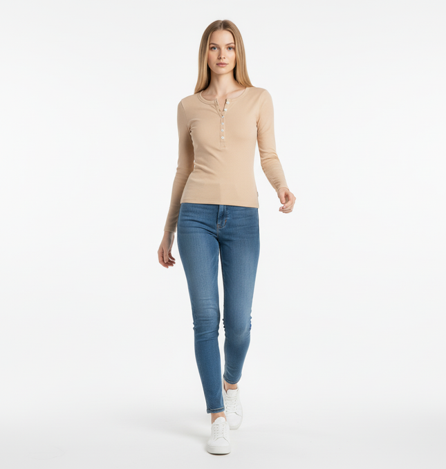 VNeck Long Sleeve Top - Slim Fit