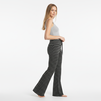 Micro Flare High Waisted Striped Pants