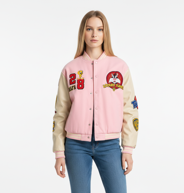 Patchwork Letter Embroidery Jacket