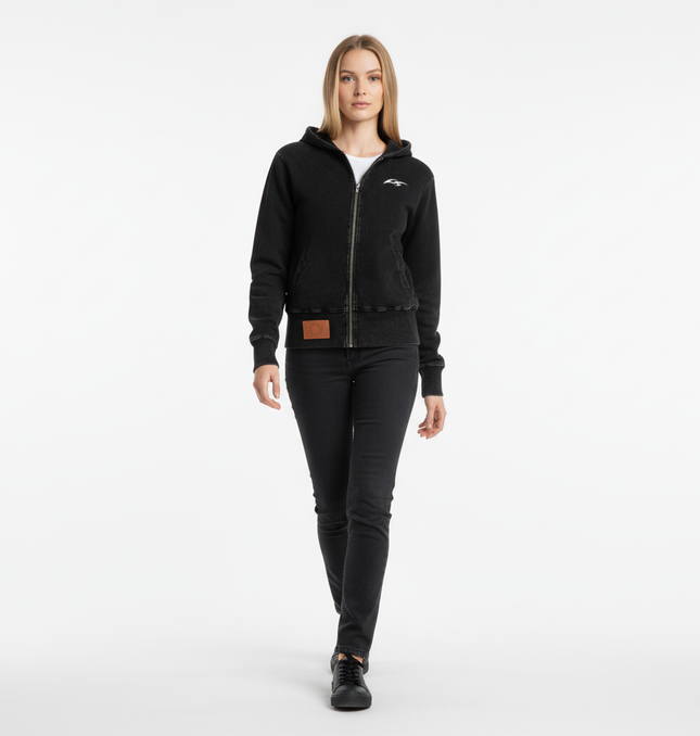 Washed Retro Zip Hooded Jacket – Fitted