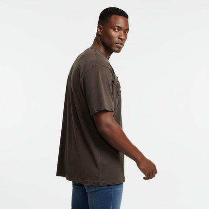 Washed Patchwork Letter TShirt – Loose Fit