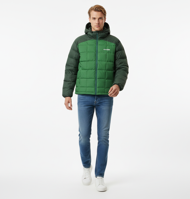 Color-Block Down Jacket – Loose Fit