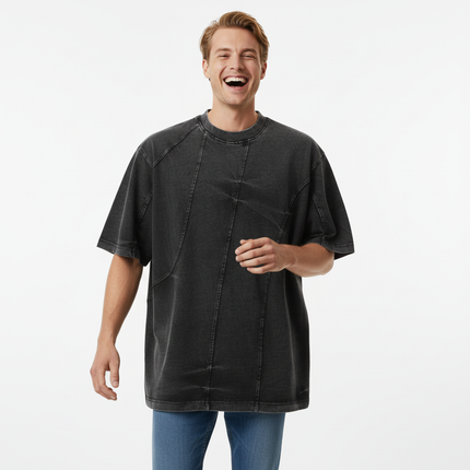 Retro Tie-Dye Spliced TShirt – Loose Fit