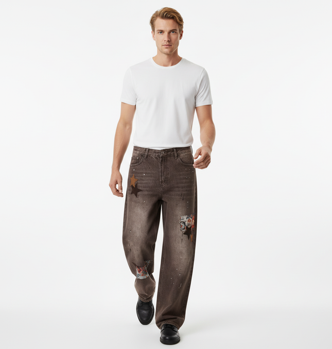 Streetwear Patchwork Denim Pants