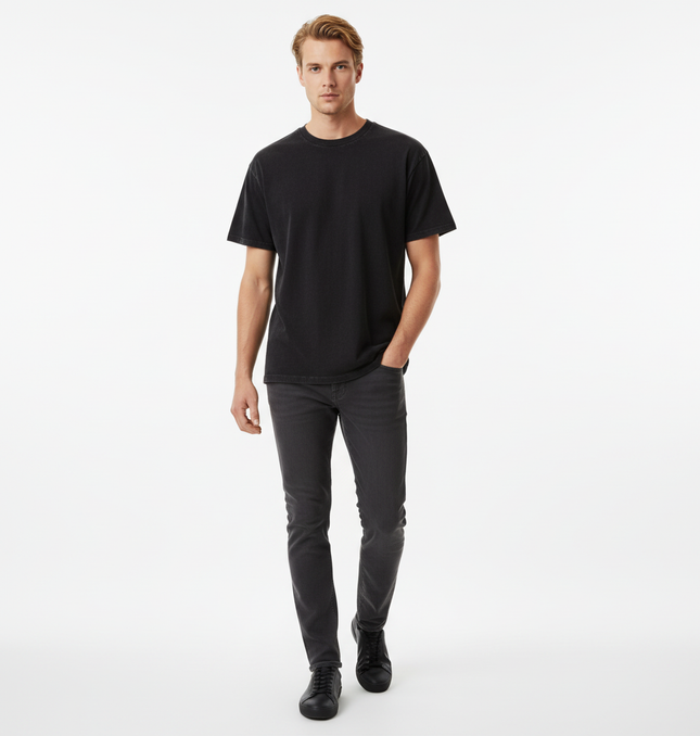 Retro Washed Face Letter TShirt – Loose Fit