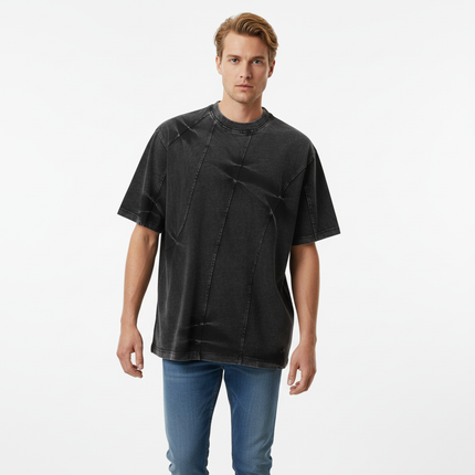 Retro Tie-Dye Spliced TShirt – Loose Fit