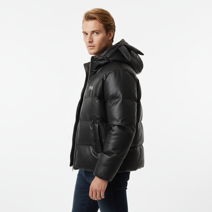 Devil Ears Leather Hoodie Jacket – Loose Fit