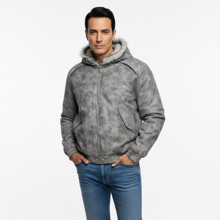 Hooded Fur Collar Jacket – Loose Fit