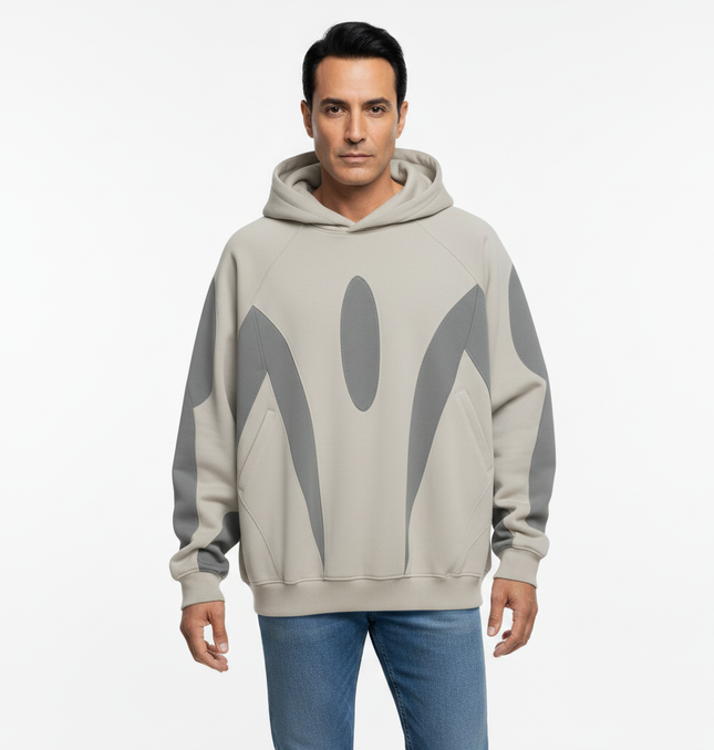 Color-Block Hooded Jacket – Loose Fit