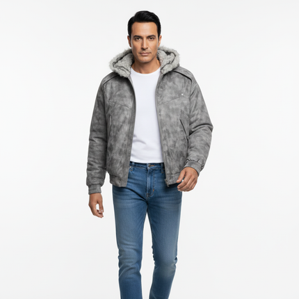 Hooded Fur Collar Jacket – Loose Fit