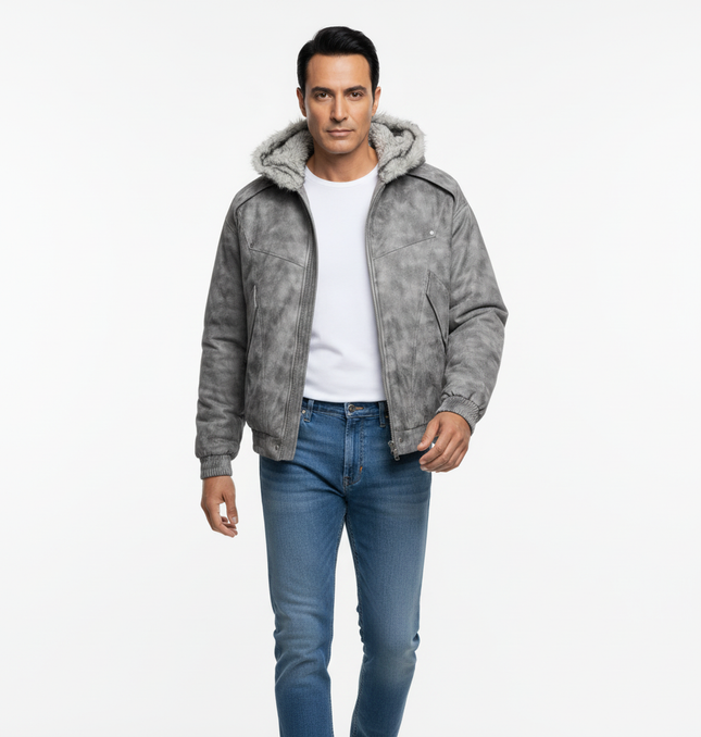 Hooded Fur Collar Jacket – Loose Fit