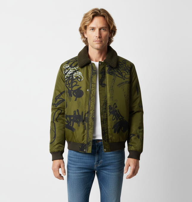 Retro Floral Padded Jacket – Loose Fit