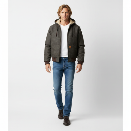 Thick Suede Hooded Jacket – Street Style