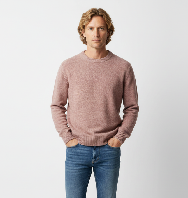 Semi-High Neck Simple Knit Sweater
