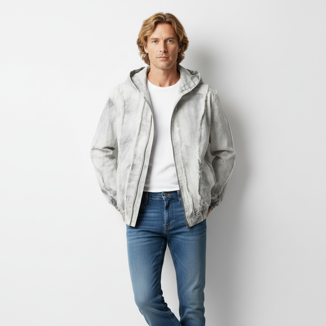 Spray Paint Spliced Jacket – Casual Fit