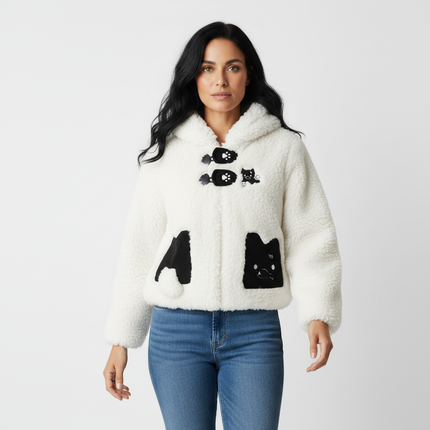 Shearling Collar Cotton Winter Coat