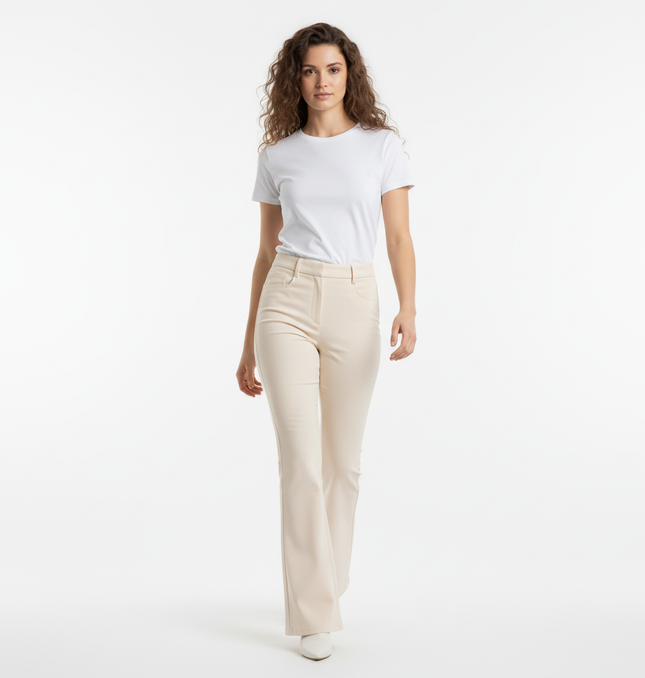 High Elastic Micro Flare Casual Pants