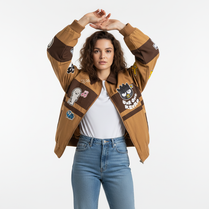 Cartoon Embroidery Patchwork Jacket