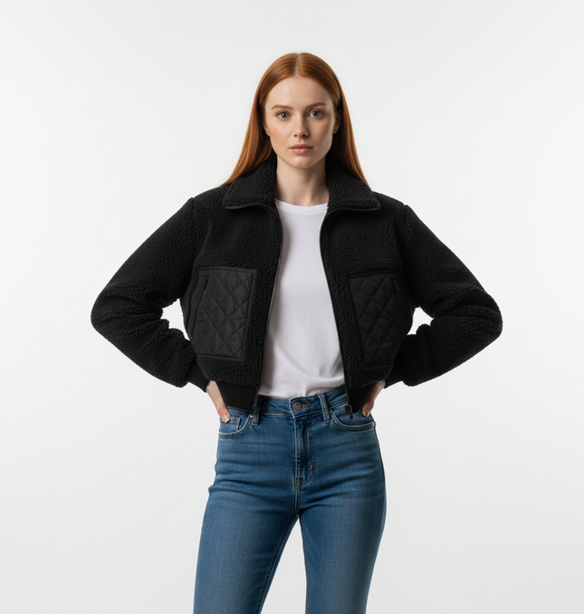 Winter Lamb Wool Quilted Cotton Jacket