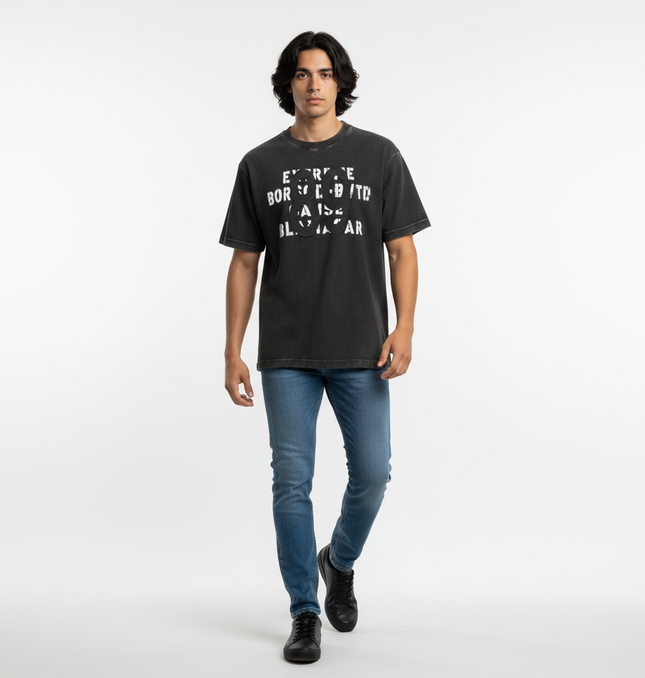 Retro Waffle Washed Cotton TShirt