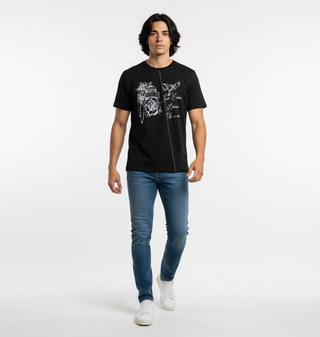 Drop Shoulder Printed TShirt – Loose Fit