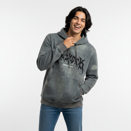 Letter Applique Washed Hoodie – Loose Fit