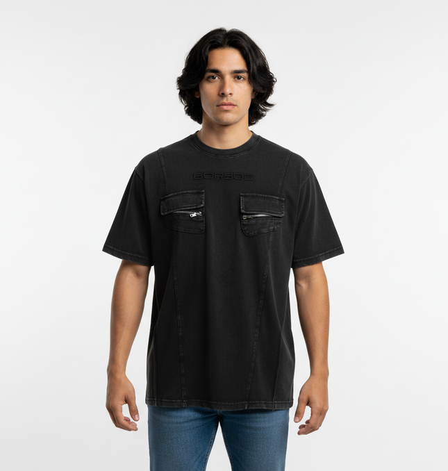 Retro Pocket Embroidery TShirt – Loose Fit