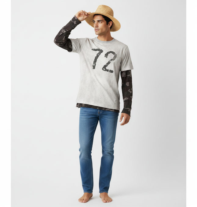 Letter Print Two-Piece Long Sleeve TShirt