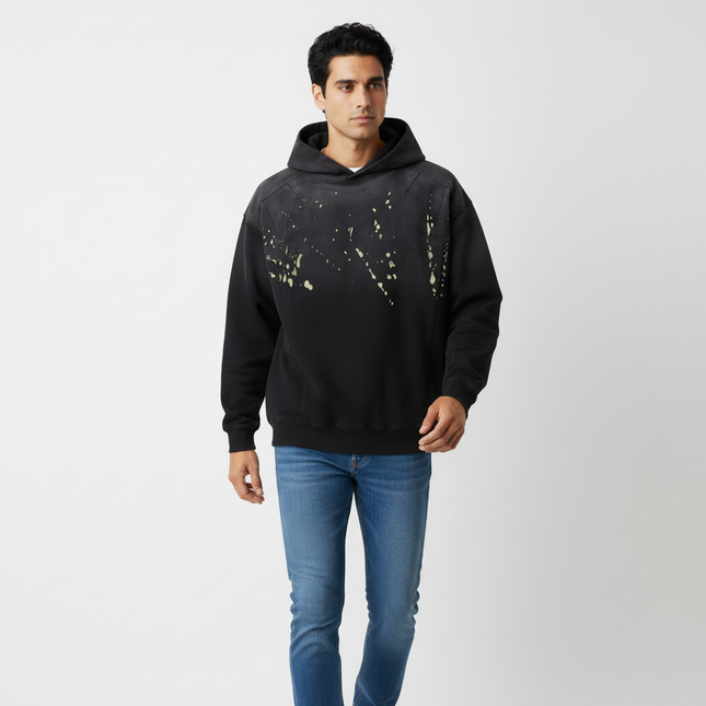 Splashing Ink Spliced Hooded Sweatshirt