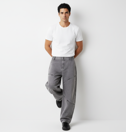 Patchwork Distressed Knife Pants