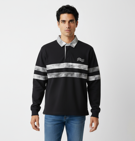 Retro Embroidered Patchwork Polo Hoodie