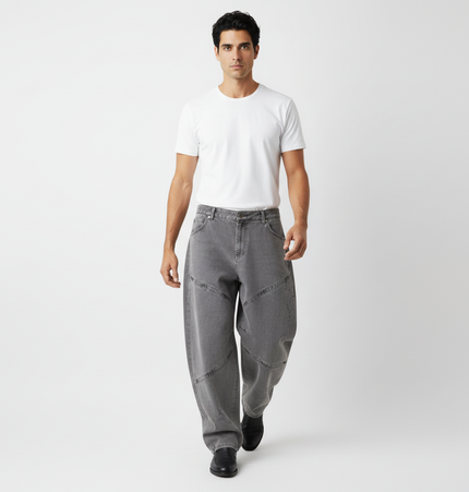 Patchwork Distressed Knife Pants