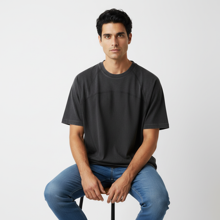 Retro Washed Letter Print TShirt – Loose Fit