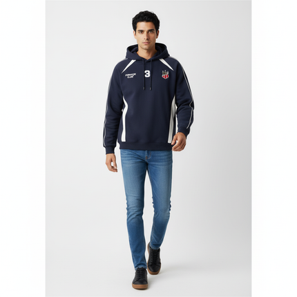 Retro Street Fit Blue and Black Hoodie